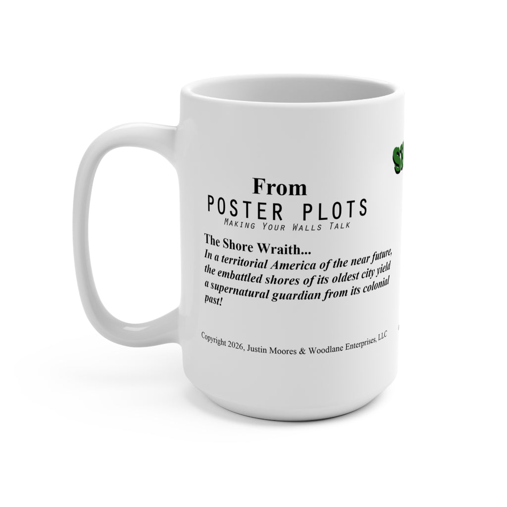 "Shore Wraith" 15oz Coffee Mug with Simple Character Design